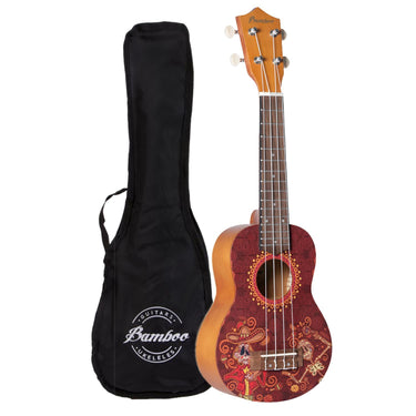 Ukelele Soprano Bamboo Mexico Ukulele Con Funda Bu-21 Mex Uculele